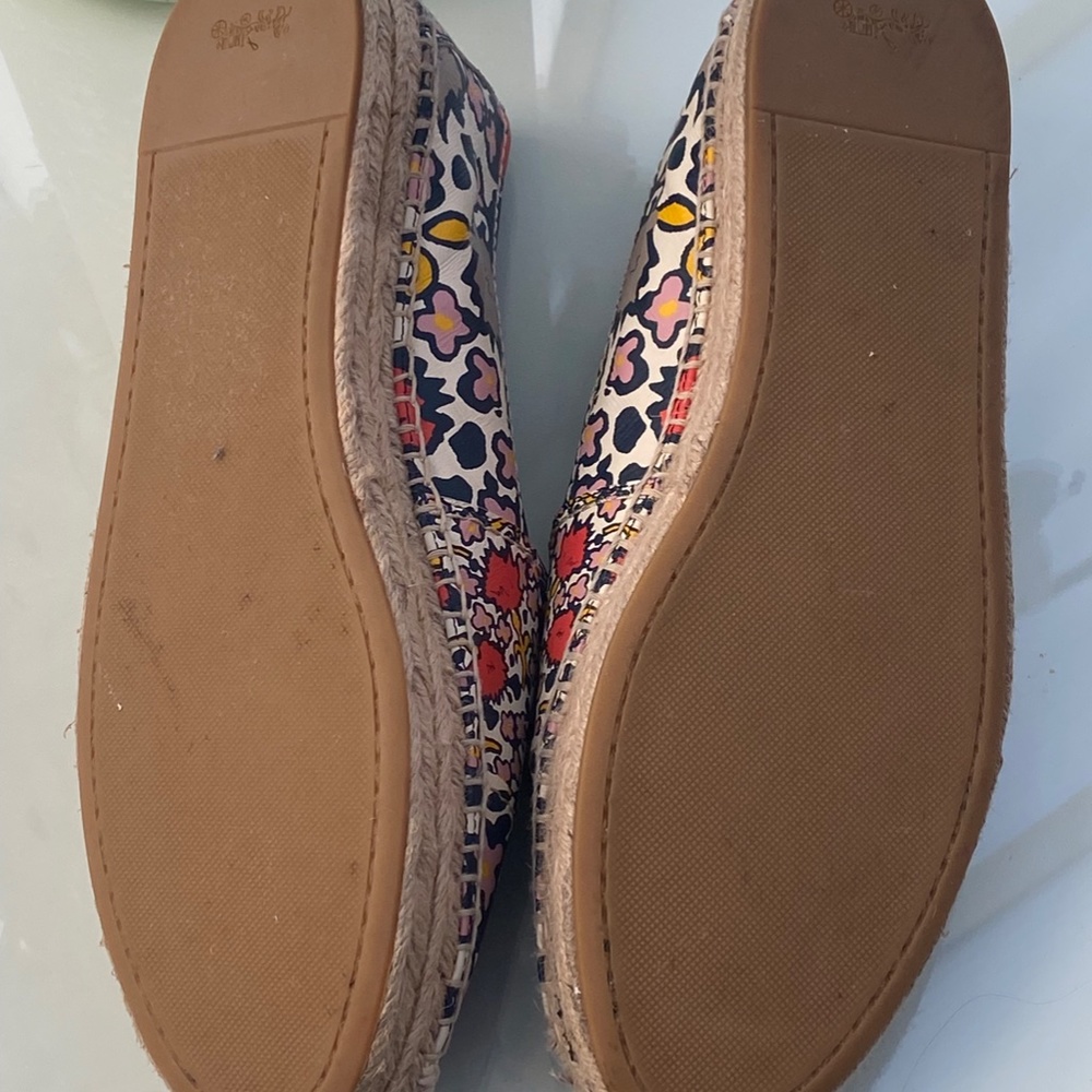 COACH Women's Floral Espadrilles Nappa Leather Slip-On Flat Size 11B - Picture 9 of 10